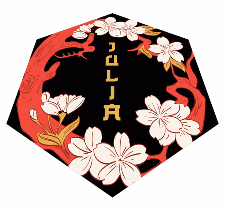 Personlig blomsterharmoni vinyl tæppe med navn - TenStickers