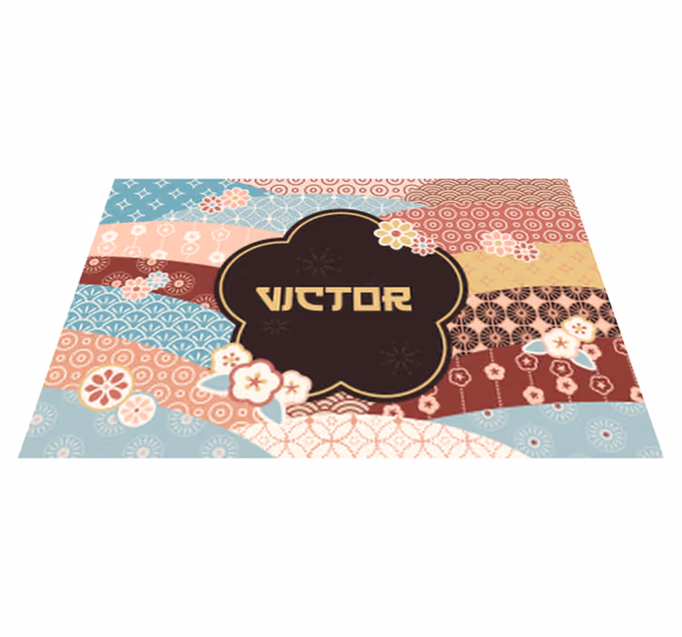 Personlig blomster og mønstre vinyl tæppe - TenStickers