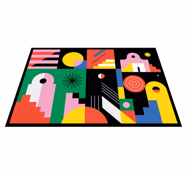 Dristige moderne former geometriske vinyl tæppe - TenStickers