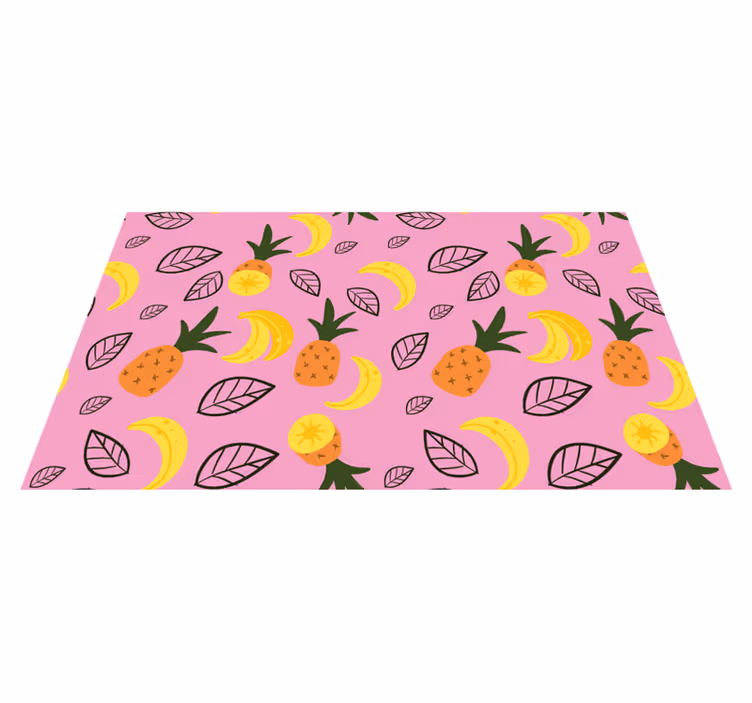 Ananas og bananer med blade gulvmåtte - TenStickers