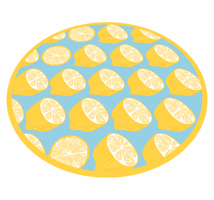 Motiv af citronskive vinyltæppe til køkkenet - TenStickers
