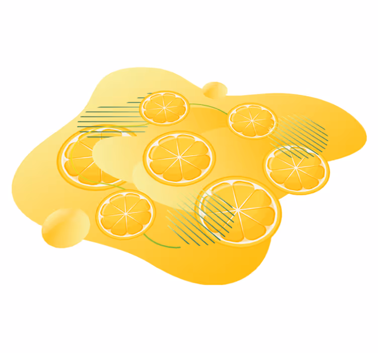 Livligt citrusmønster vinyltæppe til køkkenet - TenStickers