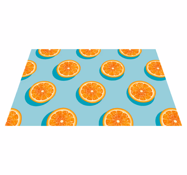 Motiv af citrusskive vinyltæppe til køkkenet - TenStickers