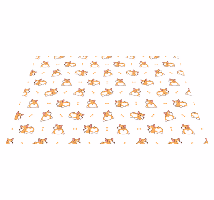 Søde corgi-figurer tæppe til børneværelse - TenStickers