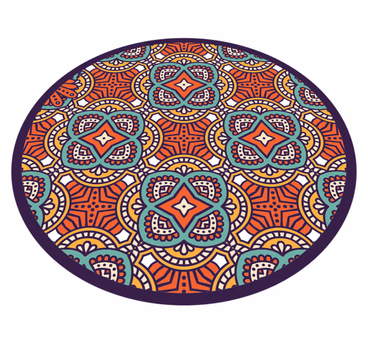 Farverig geometrisk harmoni mandala vinyl tæppe - TenStickers