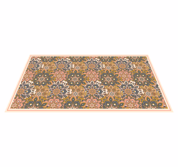Botanisk emblem sofistikering mandala vinyl tæppe - TenStickers