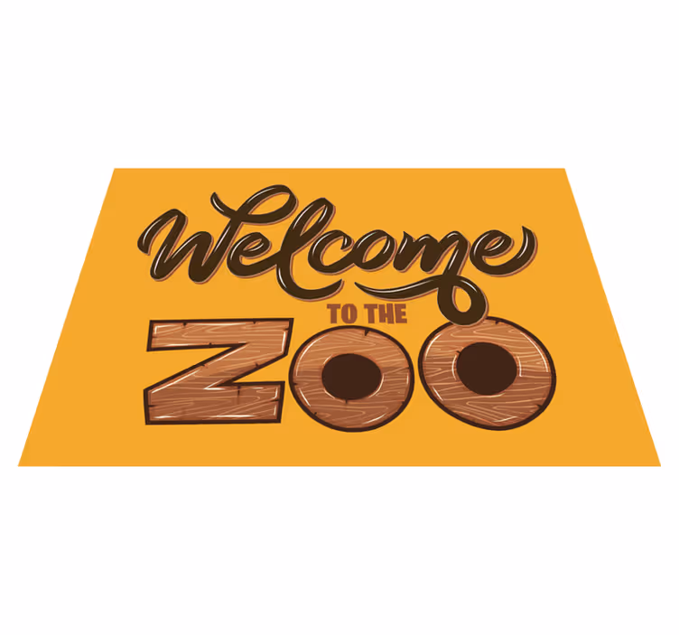 Velkommen til zoologisk have vinyl tæppe med navn - TenStickers