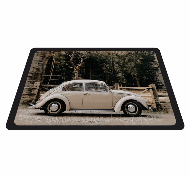 Vw beetle vintage vinyl tæppe - TenStickers