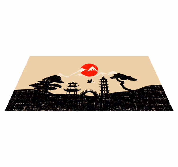 Japansk have silhuet moderne tæppe - TenStickers