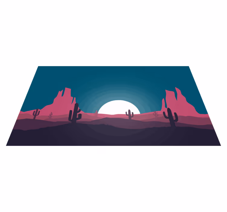 ørken solnedgang scene natur vinyl tæppe - TenStickers