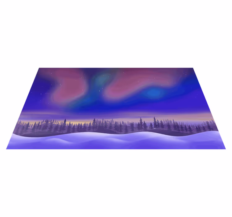 Nordlys nattehimmel natur vinyl tæppe - TenStickers