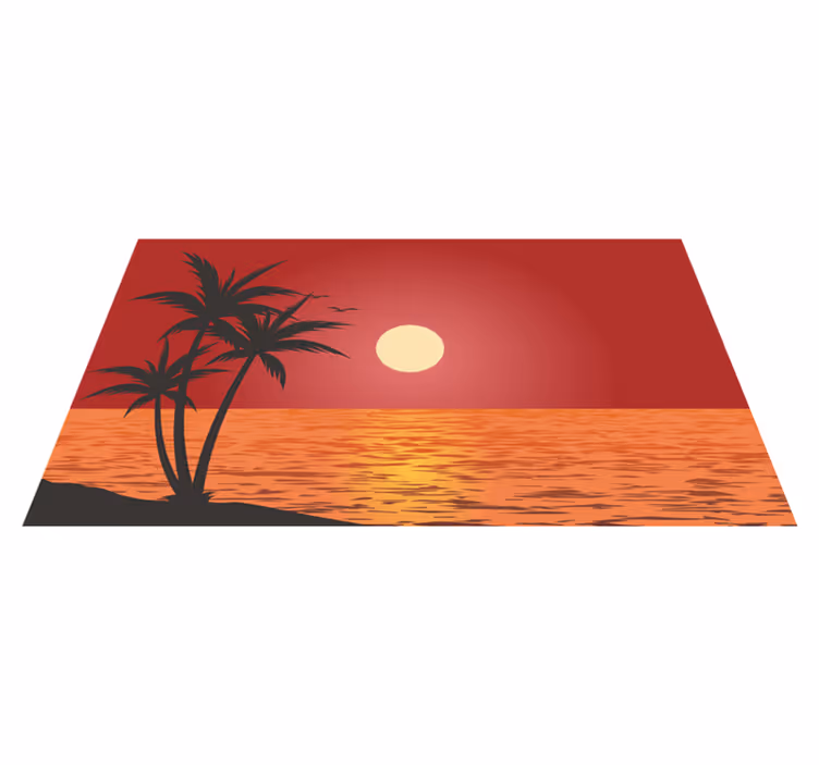 Hawaiian solnedgang sødt design moderne tæppe - TenStickers