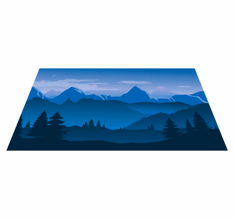 Bjergudsigt natur vinyl tæppe - TenStickers