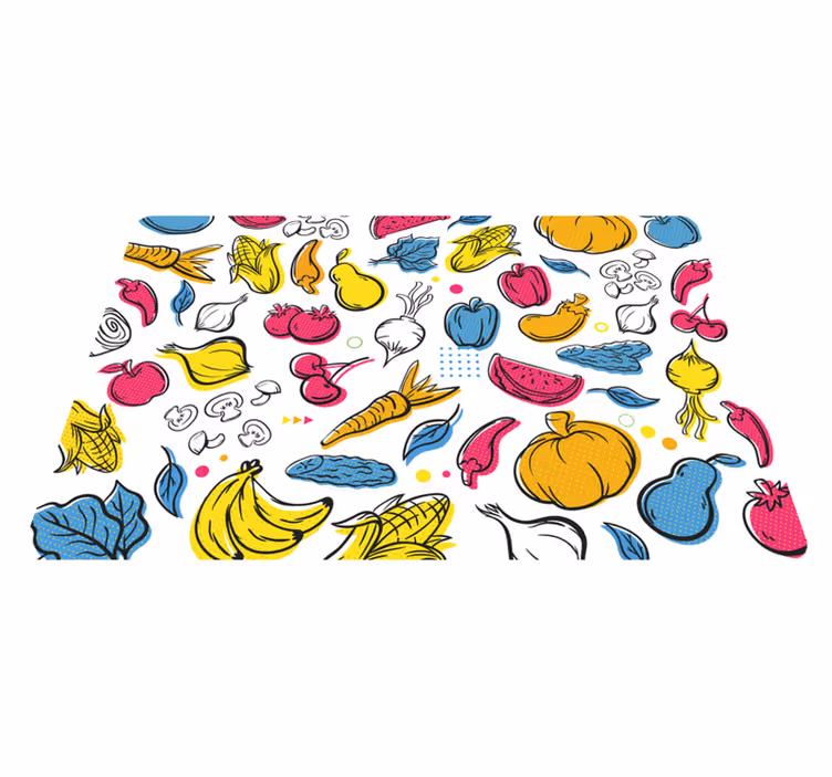 Levende frugtillustration vinyltæppe til køkkenet - TenStickers