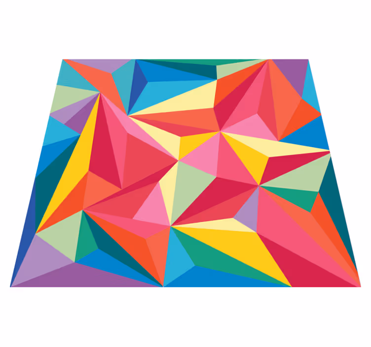 Livlige farverige elementer geometriske vinyl tæppe - TenStickers