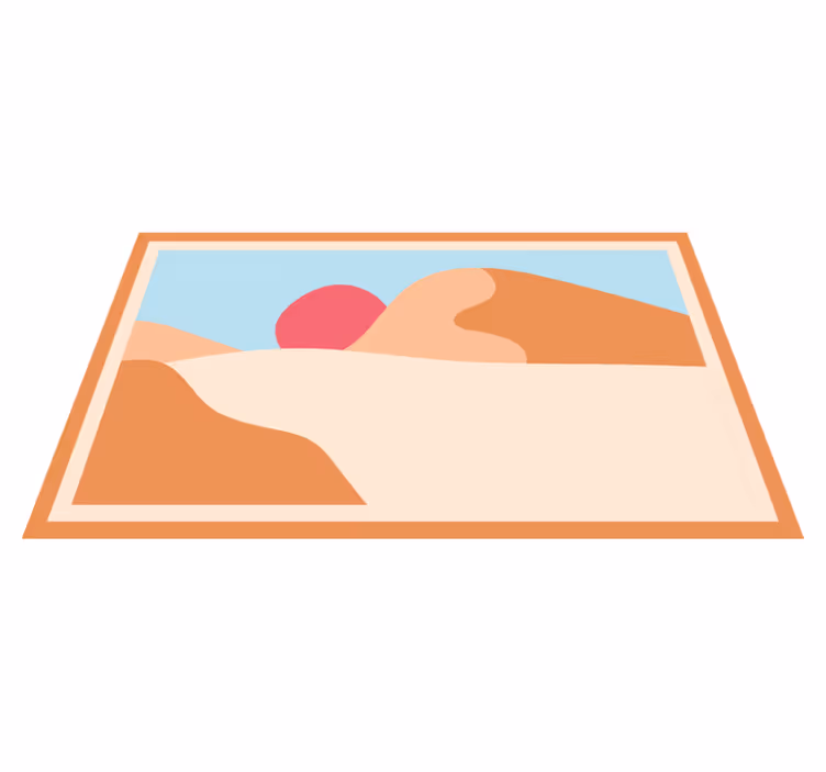 Natur vinyl tæppe sandet landskab solnedgang - TenStickers