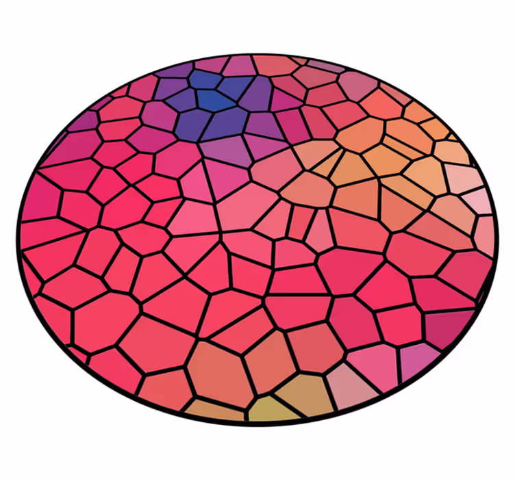Livlig mosaikkomposition rundt vinyltæppe - TenStickers