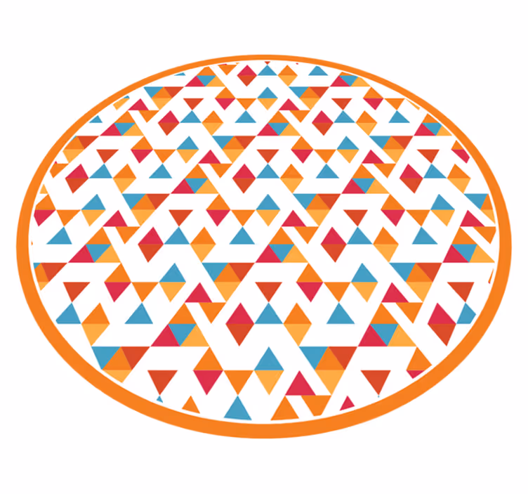 Farverige trekantede former geometriske vinyl tæppe - TenStickers