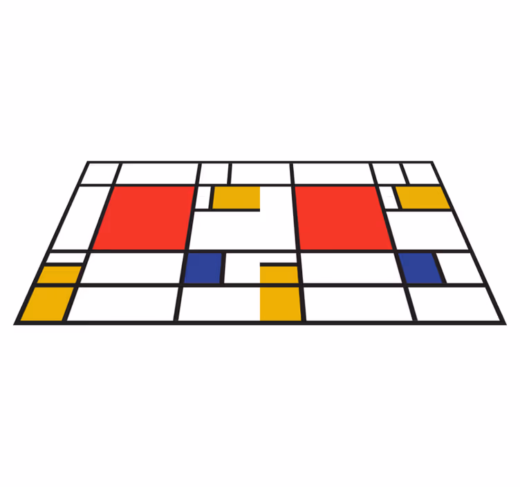 Farverige geometriske blokke moderne vinyl tæppe - TenStickers