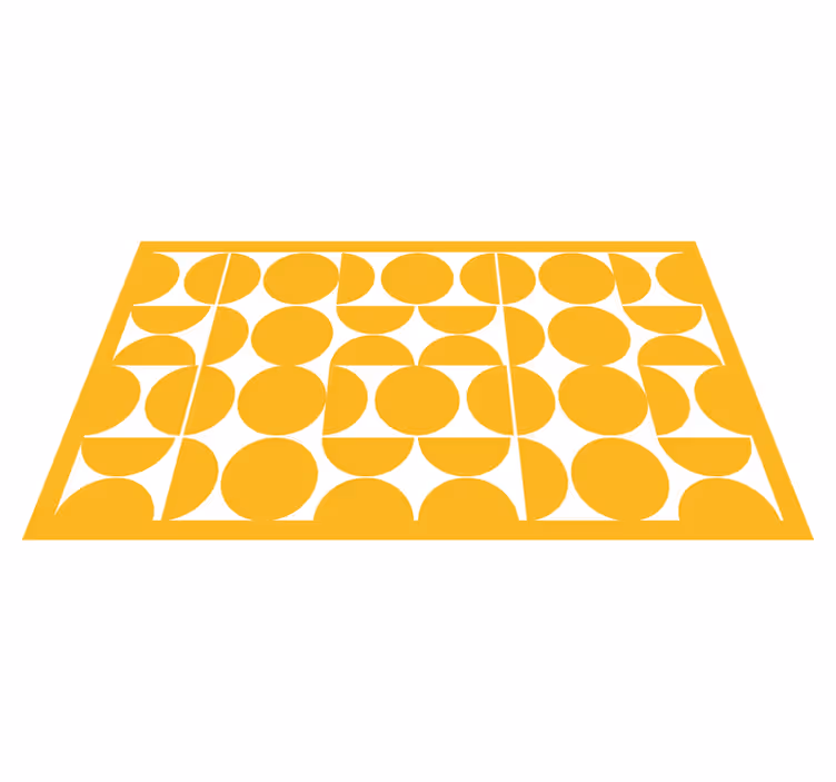 Gul cirkel mønster geometriske vinyl tæppe - TenStickers