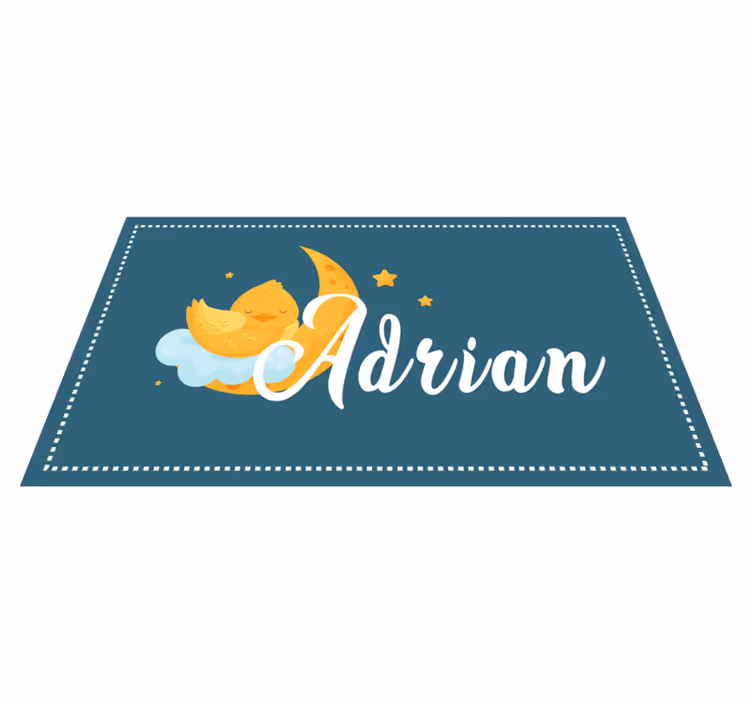 Sovende and med navn vinyl tæppe - TenStickers
