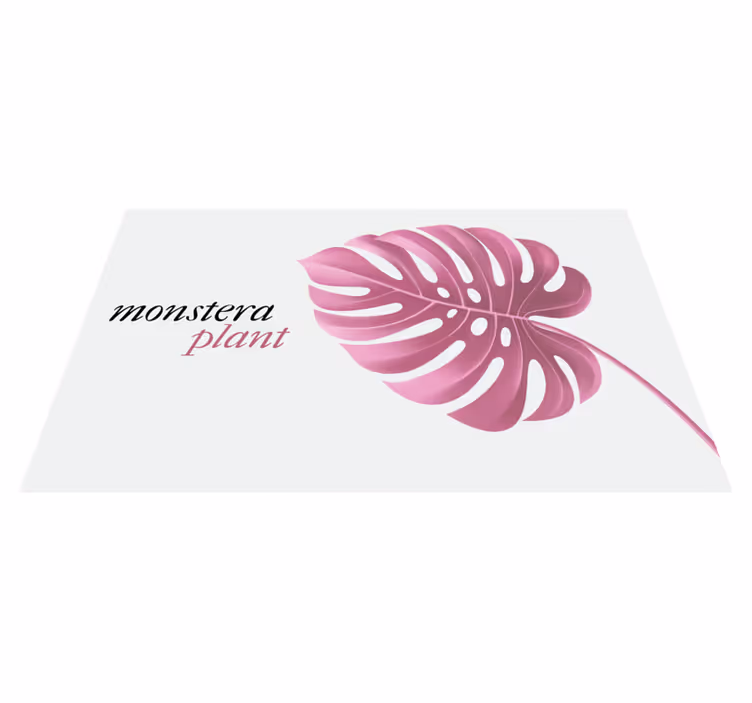 Lyserød monstera-plante Blomster og planter vinyltæppe - TenStickers