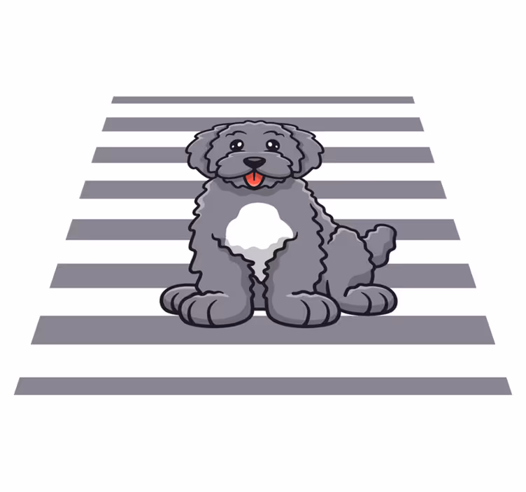 Sød hund illustration vinyltæpper med dyr - TenStickers