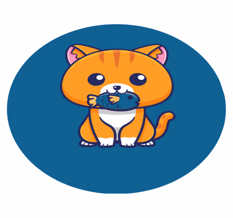Tegneserie feline cirkel vinyltæpper med dyr - TenStickers