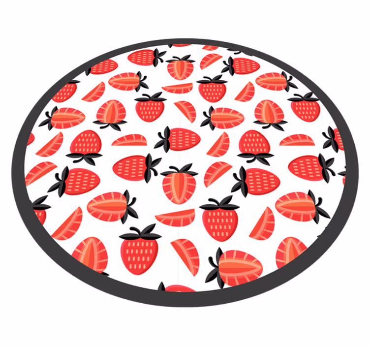 Jordbærillustration vinyltæppe til køkkenet - TenStickers