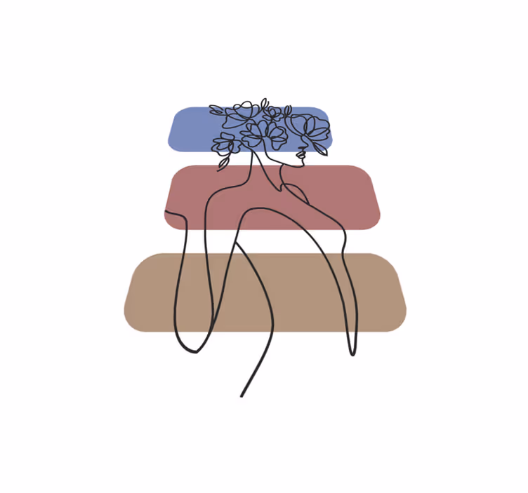 Yndefuld botanisk omrids minimalistiske vinyl tæppe - TenStickers
