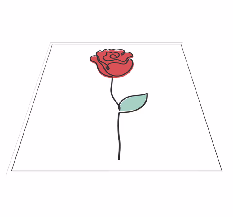 Stilfuld rosenblomst Blomster og planter vinyltæppe - TenStickers