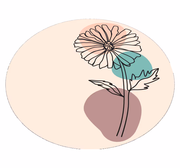 Elegant blomstersilhuet Blomster og planter vinyltæppe - TenStickers