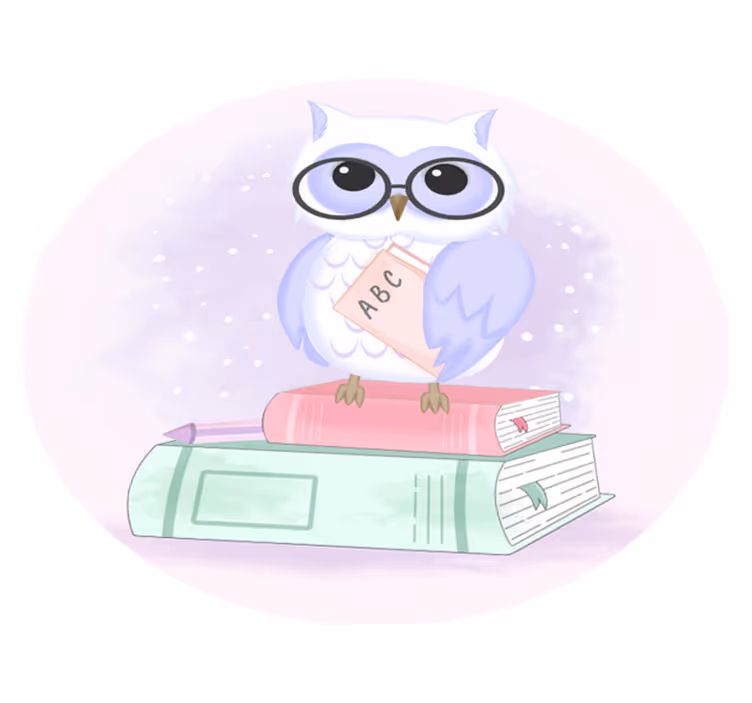 Klog ugle illustration vinyltæpper med dyr - TenStickers