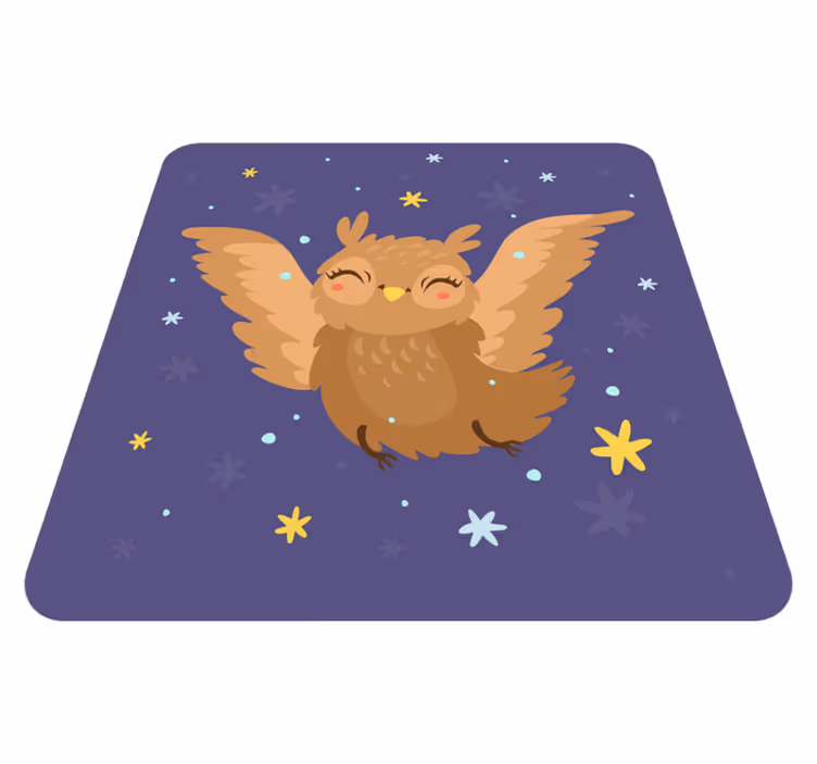 Munter ugle design vinyl tæppe - TenStickers