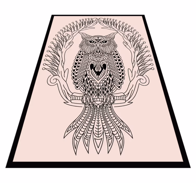 Ugle mandala design vinyltæpper med dyr - TenStickers