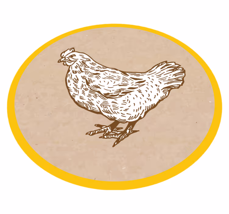 Kylling illustration vinyltæpper med dyr - TenStickers