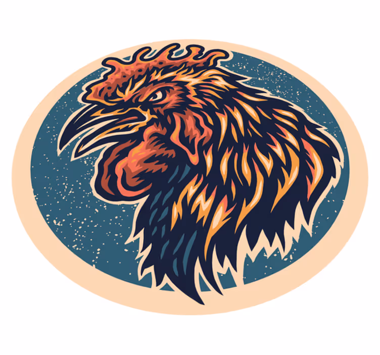 Hanehoved illustration vinyl tæppe til teenagere - TenStickers