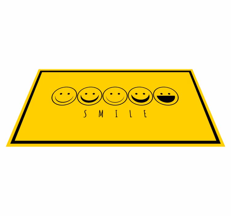 Gul smil emoticon teenagert vinyl tæppe - TenStickers