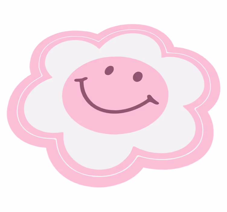 Smiley blomster emblem vinyl tæppe til teenagere - TenStickers