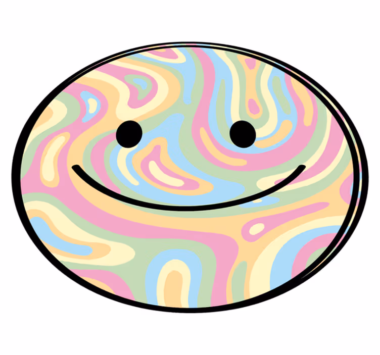 Glad smilcirkel vinyl tæppe til teenagere - TenStickers