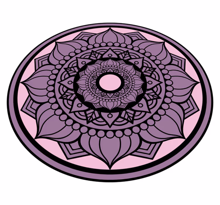 Cirkulært blomstermønster mandala vinyl tæppe - TenStickers