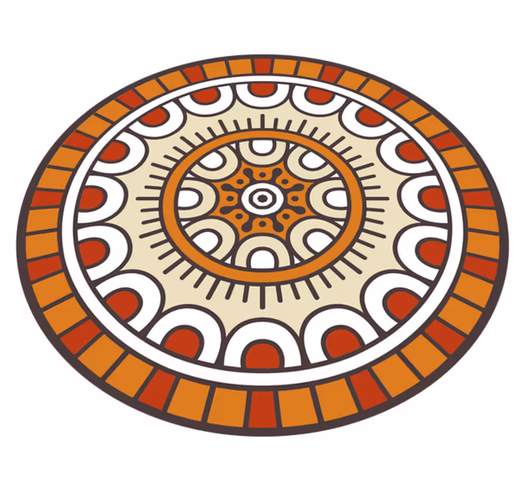 Cirkulært mønstret motiv mandala vinyl tæppe - TenStickers