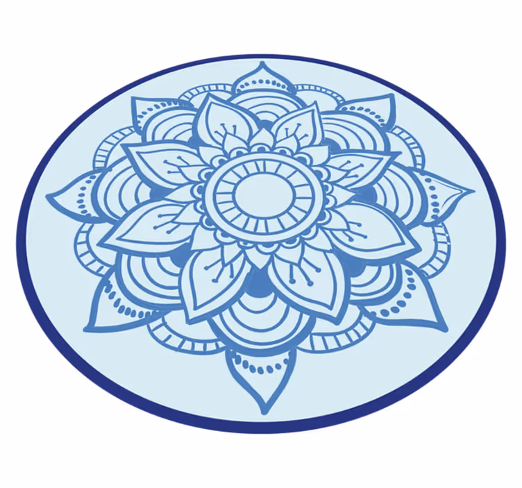 Indviklet blomstermotiv mandala vinyl tæppe - TenStickers