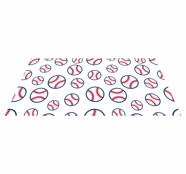 Baseballmønster vinyl tæppe med spil - TenStickers