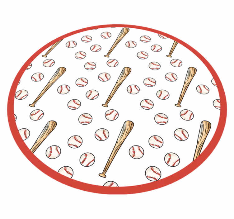 Sjov i baseballsæsonen vinyl tæppe med spil - TenStickers