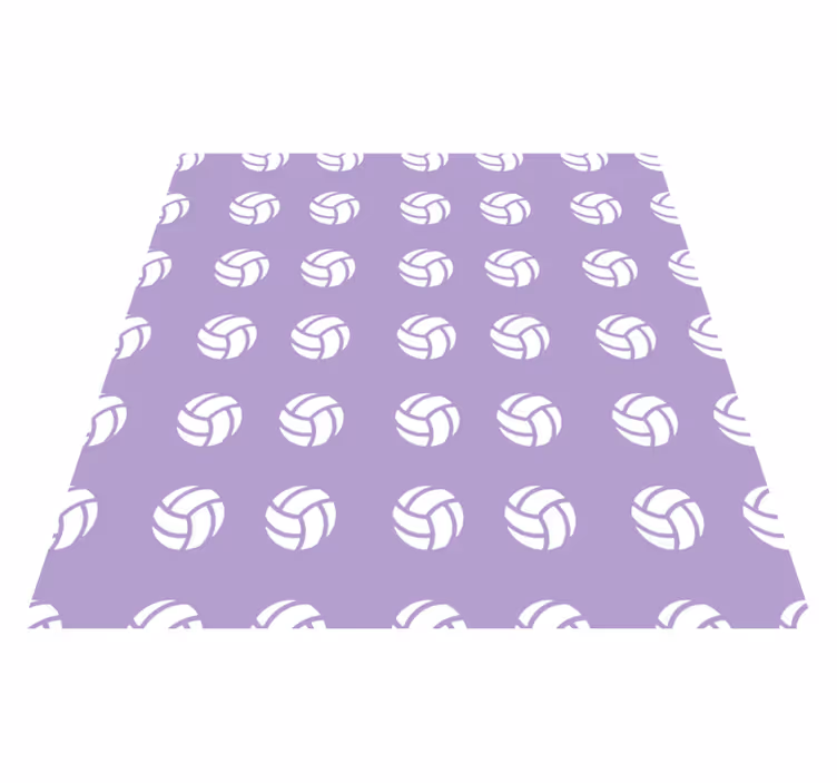 Lilla volleyballmønster vinyl tæppe med spil - TenStickers