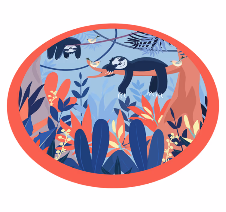 Dovendyr jungle scene vinyltæppe med dyreprint - TenStickers