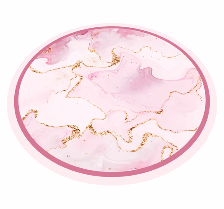 Tæppe i rosa guldmarmor - TenStickers