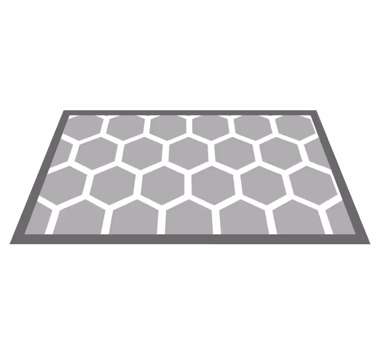 Sekskantet konfiguration geometriske vinyl tæppe - TenStickers