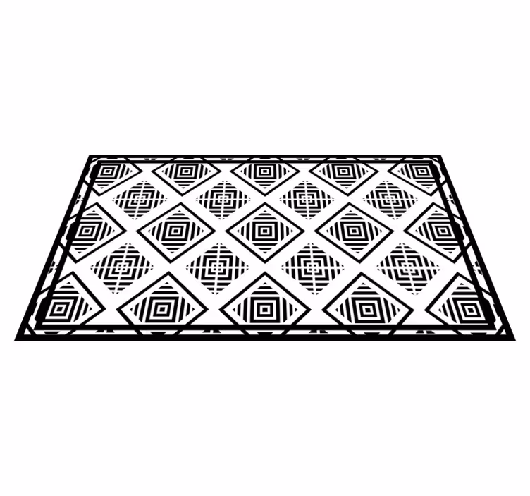 Monokrome motiver geometriske vinyl tæppe - TenStickers